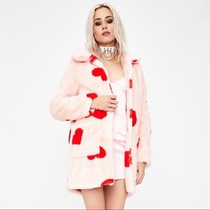 Daisy Street Faux Fur Heart Jacket 